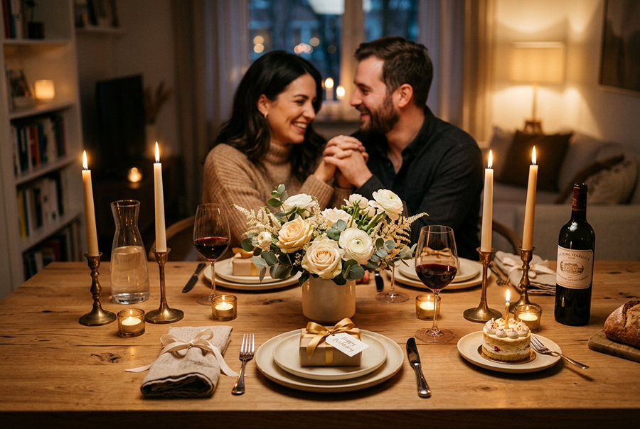 романтический ужин на день рождения девушки дома
