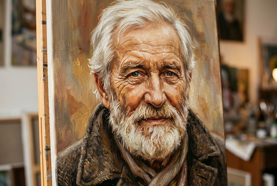 портрет мужчины на холсте ручная работа художника