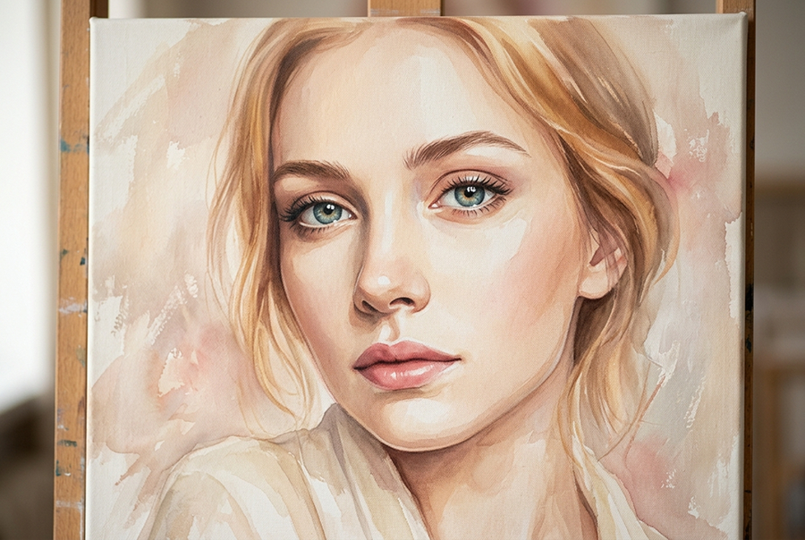 портрет на холсте ручная работа художника подарок на день рождения