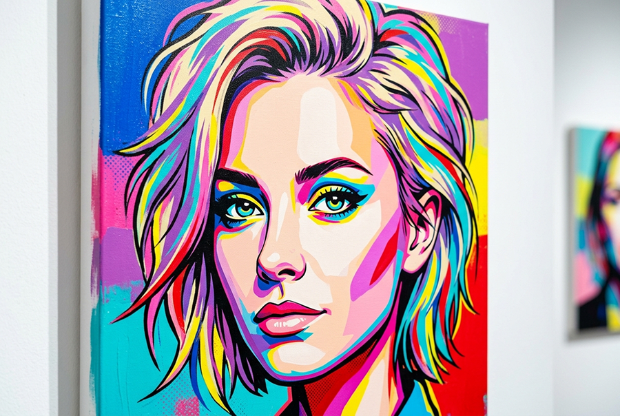 портрет подруге на день рождения поп-арт стиль