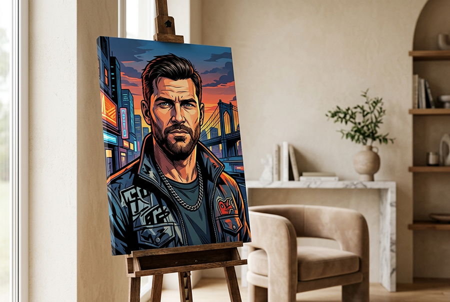 необычный подарок мужу на день рождения — портрет в стиле