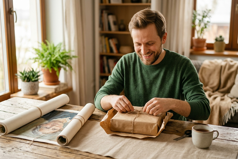 оригинальный подарок мужчине на день рождения — портрет на холсте