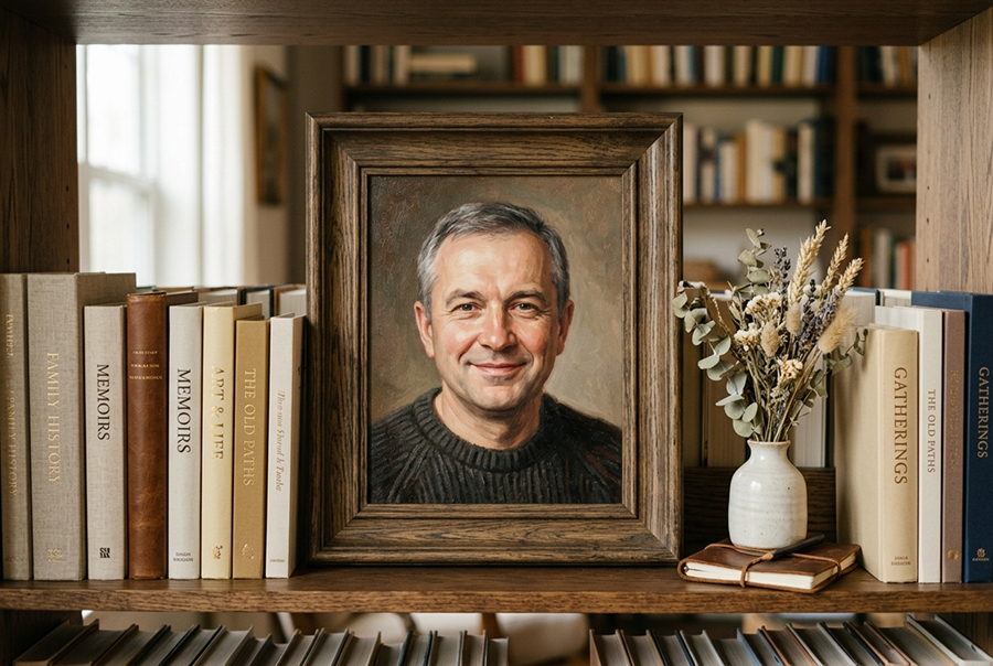 подарок папе на день рождения — портрет на холсте