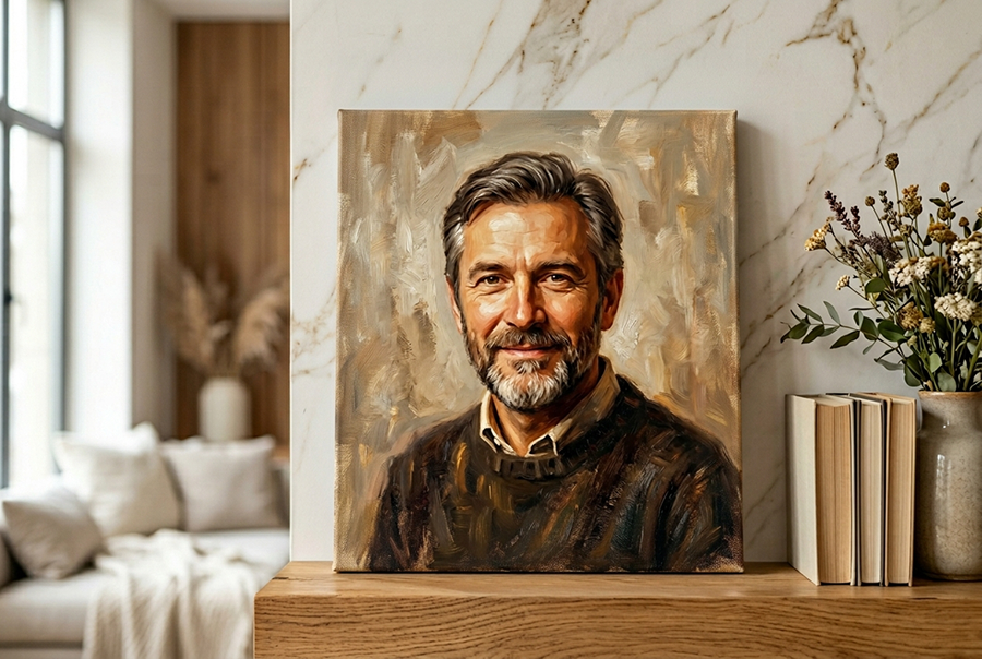 папе на холсте — подарок с фотографией