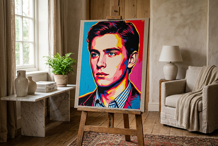 портрет на холсте подарок любимому мужчине поп-арт
