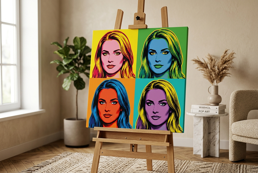 поп-арт портрет подарок женщине на юбилей оригинальный