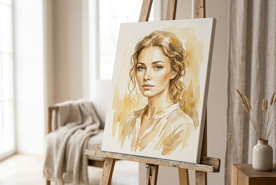 портрет на холсте подарок женщине на юбилей