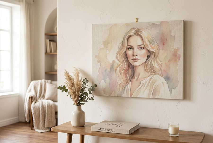портрет на холсте как необычный подарок — варианты стилей Монро Арт