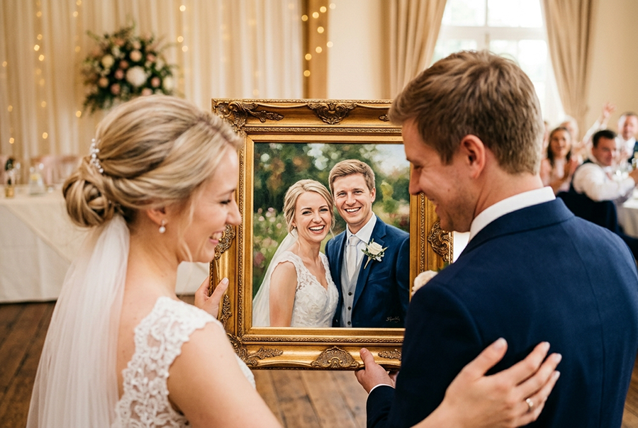 портрет молодоженов подарок на свадьбу от друзей