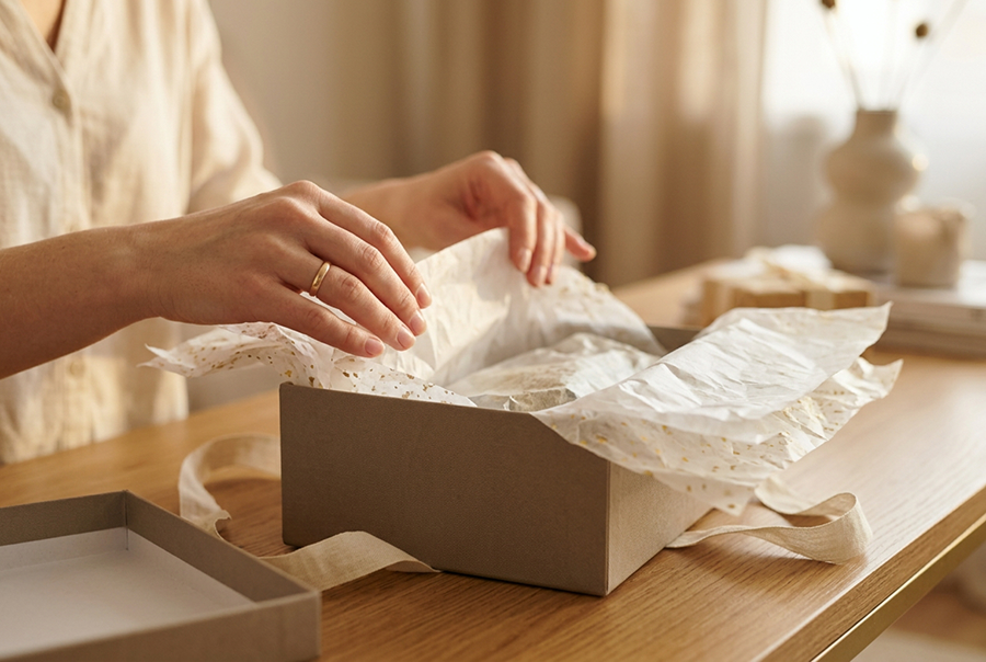 неожиданный подарок в красивой упаковке